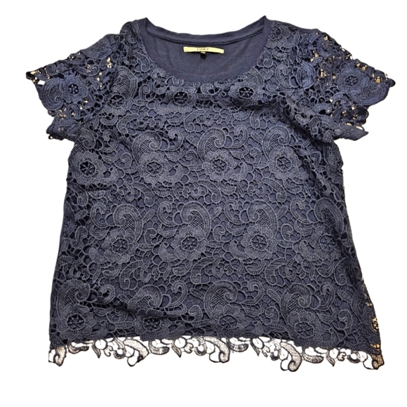 Only shirt blue size 38 floral holes  (M/10 in US) - Picture 1 of 5